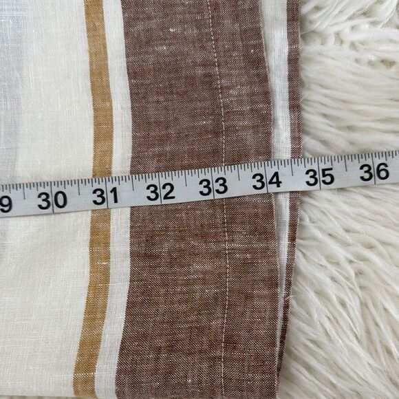 RACHEL ZOE Striped Linen Skirt - Cream, Brown, and Tan 100%Linen Size M - Picture 4 of 7